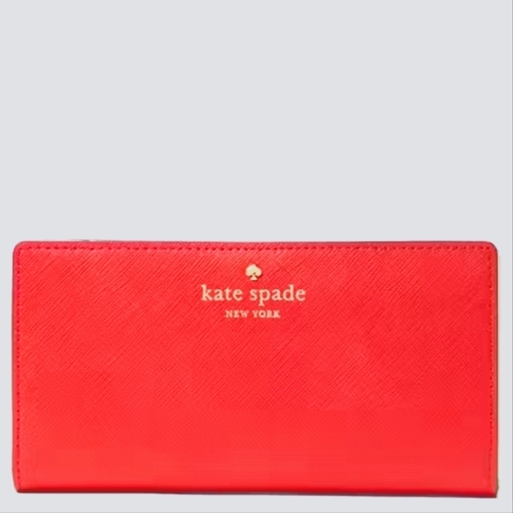 Kate Spade Lacey Mikas Pond Leather Wallet Tamale Red